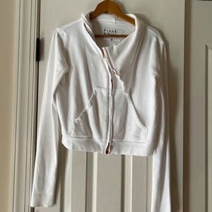 BIG SALE - Frank & Eileen - NWOT - White sweatshirt Moto style jacket